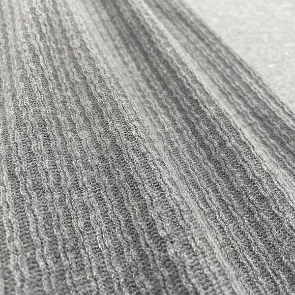 Halogen Maxi Skirt Womens L Gray Rib Sweater Knit Minimalist Capsule Side Slits - Picture 8 of 12